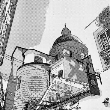 Dessin du Dôme de Sainte Réparate, Marinette, Maboté rue Colonna d'Istria Vieux nICE